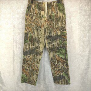 VTG Jerzees Outdoors Camo Sweatpants Men Large Real Tree Cargo Fleece Drawstring